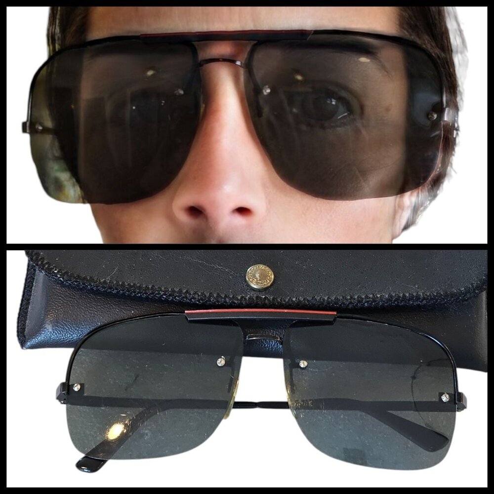 80s‎ Pilot Aviator Lifeguard Prop Sunglasses FRAMES ONLY Black Red Blurry Lenses